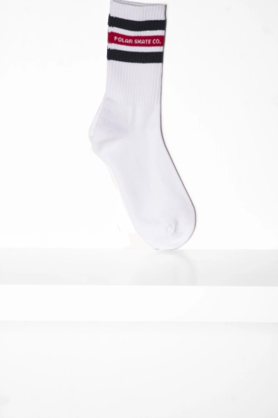 Polar Skate Co Fat Stripes Socks white navy