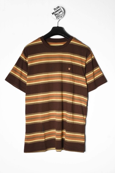 Brixton T-Shirt Hilt Shield Stripe braun olive online bestellen