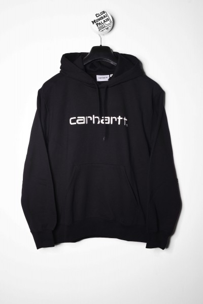 Carhartt WIP Hooded Carhartt Sweat schwarz / weiß Kapuzenpullover online bestellen