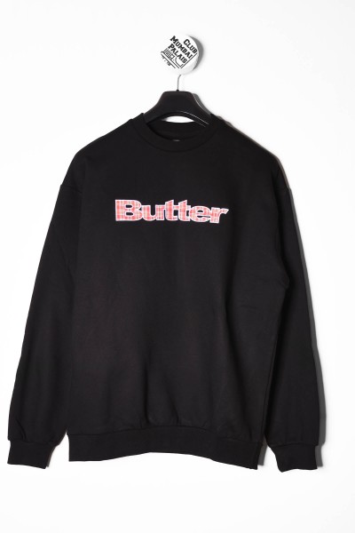 Butter Goods Crewneck Plaid Applique black Online bestellen !