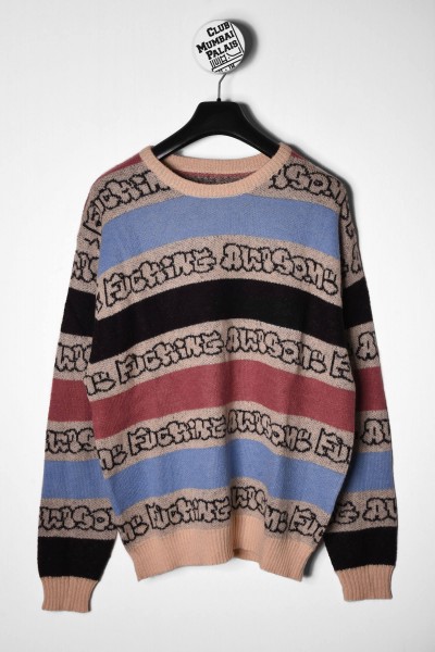 Fucking Awesome Wanto Brushed Sweater pink schwarz blau online bestellen